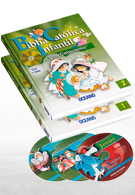 Compra en línea Biblia Católica Infantil con Catecismo 2 Vols, 2 CDs Audio y DVD